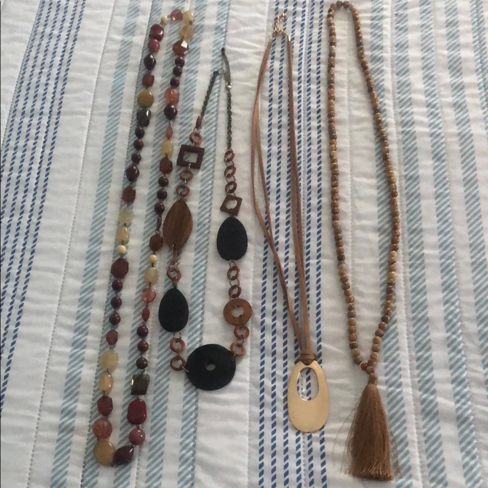 (4) Elegant Multi-Color Beaded Necklaces